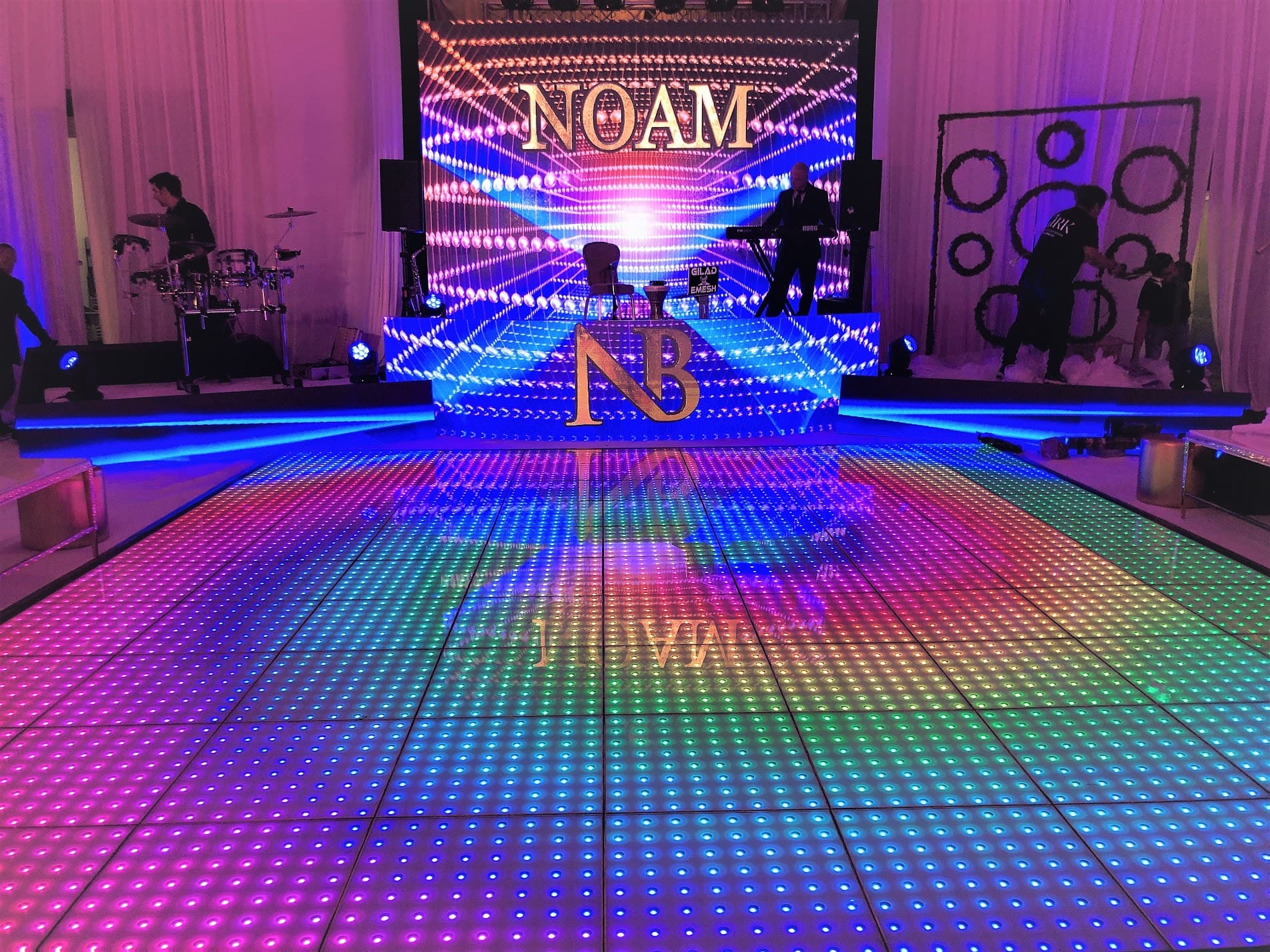 Bar Mitzvah LED dance floor and live band by On Air Productions LA