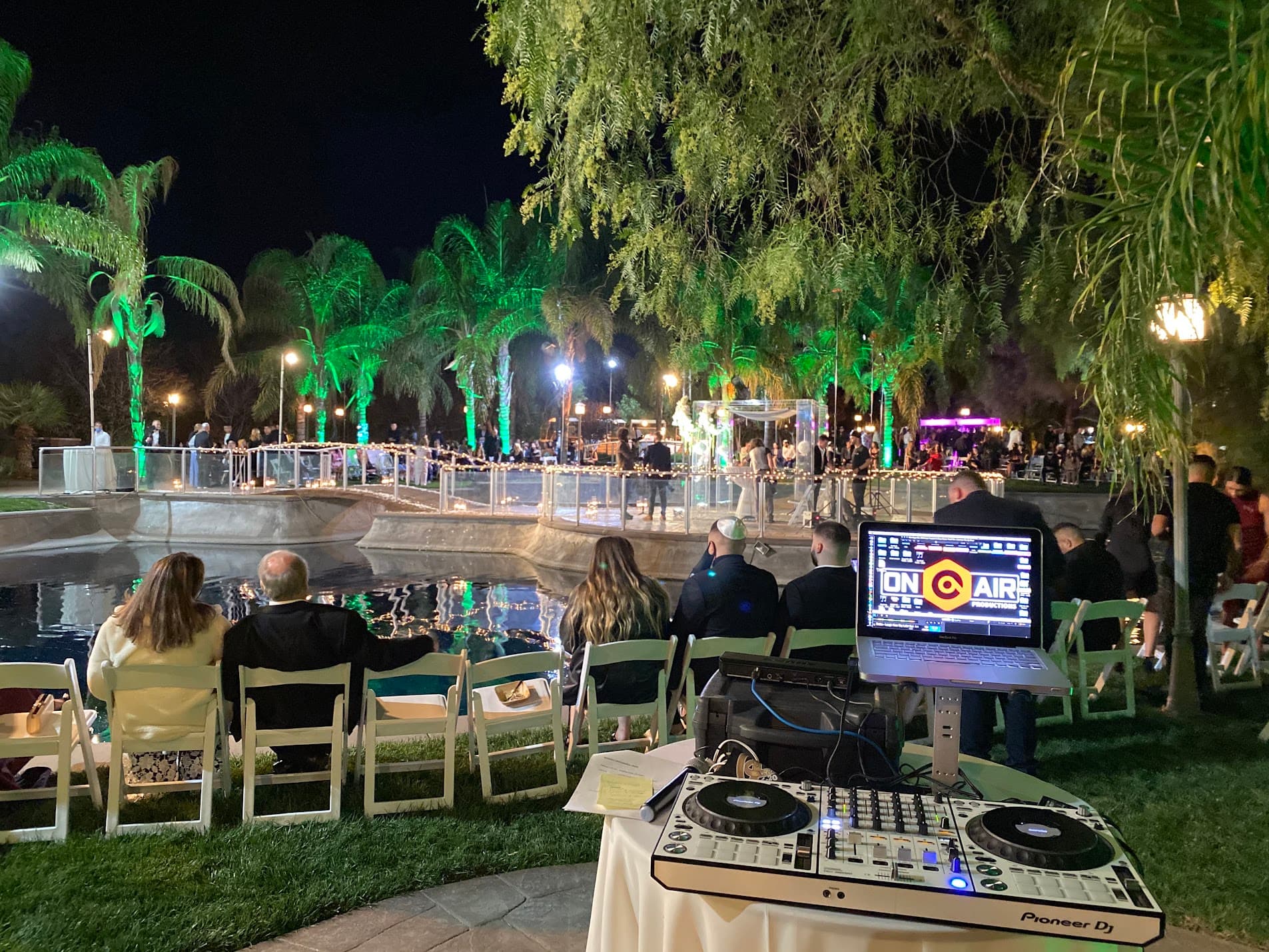On Air Productions LA DJ at an outdoor evening wedding in Los Angeles